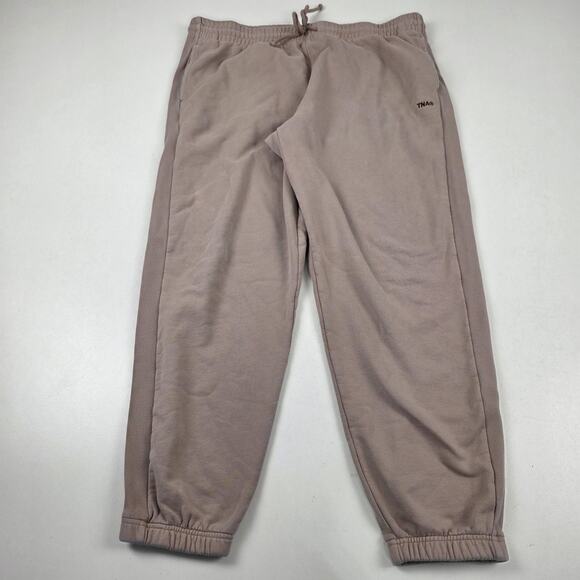TNA Pants - TNA Sweatpants Womens XL Taupe Sweatfleece Terry Fleece Boyfriend Joggers Cuffed
